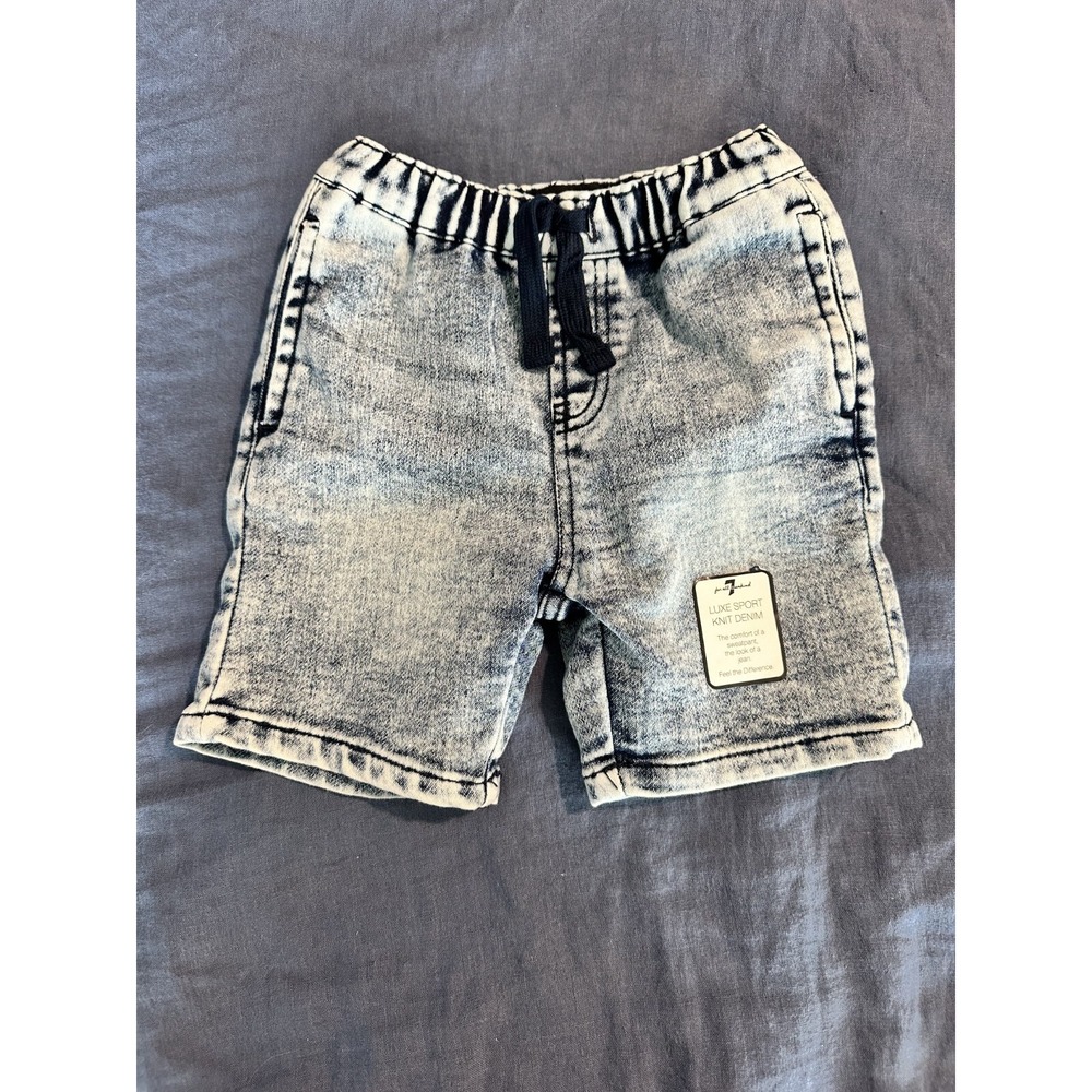 7 of all Mankind Baby Luxe Sport Knit Denim Jean Shorts Size 2T Stretch Casual